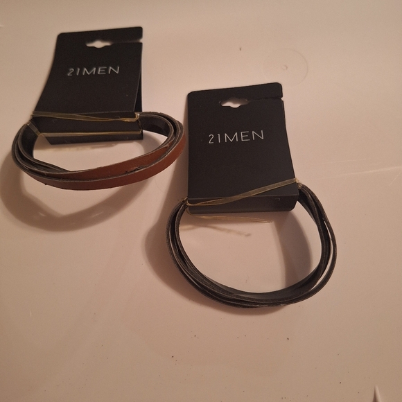21MEN Brown and Black Leather Bracelets - Picture 4 of 4